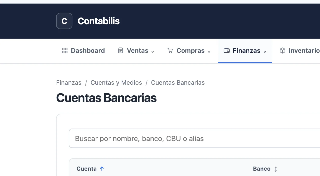 Cuentas bancarias y conciliación en CONTABILIS