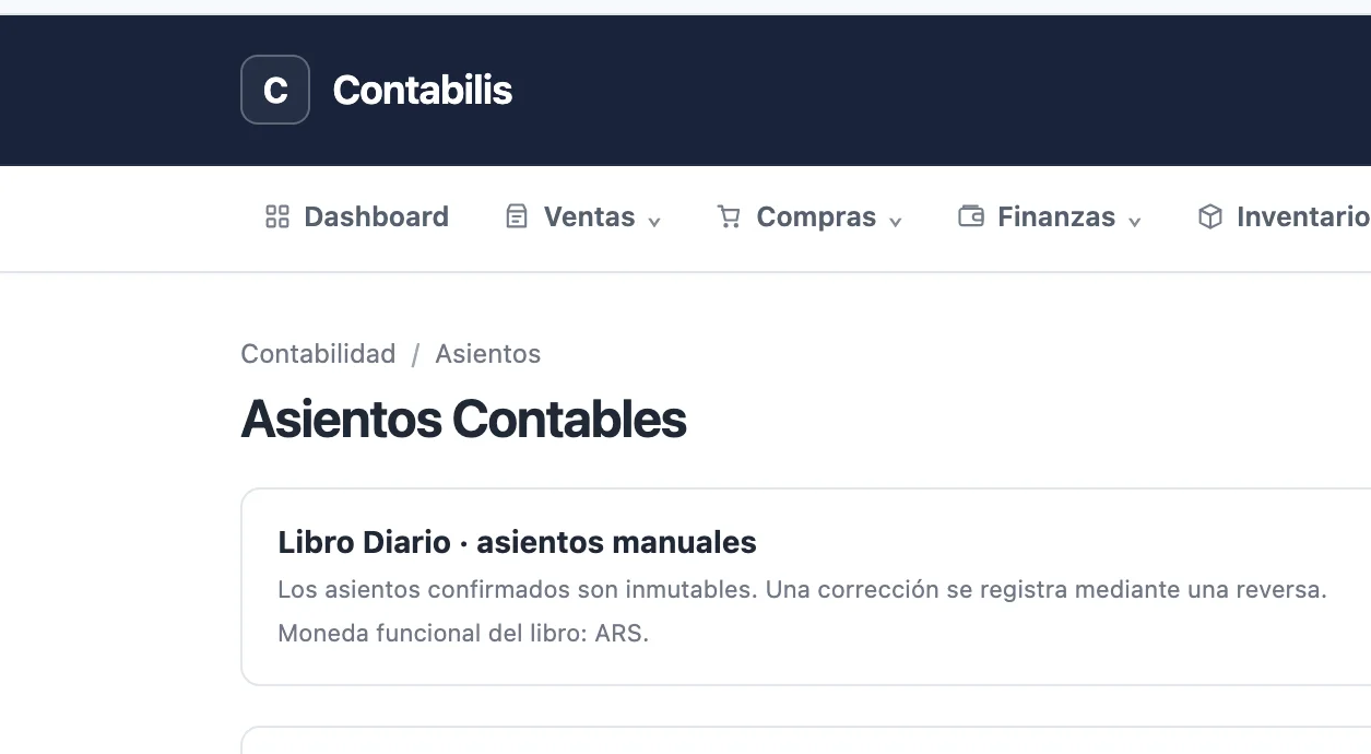 Asientos contables en CONTABILIS
